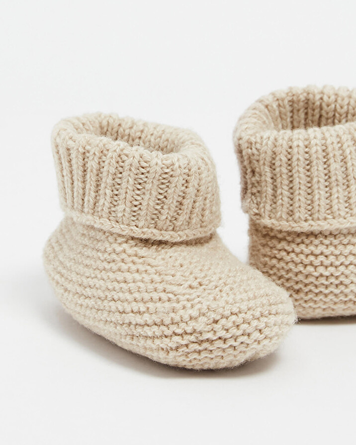 Chaussons en laine mérinos Coloris Beige Natalys