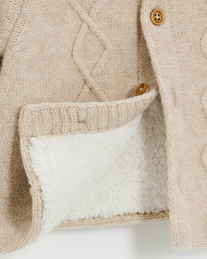 Veste à capuche en laine mérinos Coloris Beige Natalys