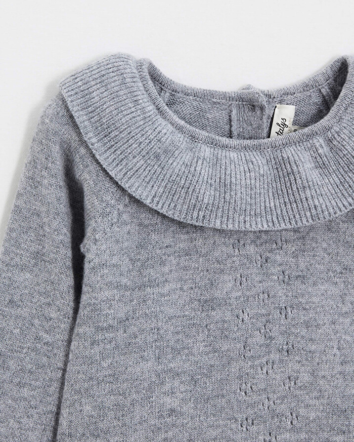 Barboteuse en laine mérinos Coloris Gris Natalys