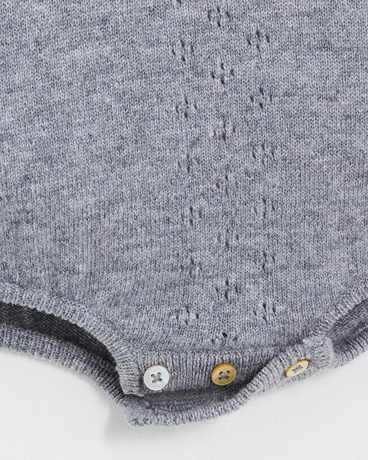 Barboteuse en laine mérinos Coloris Gris Natalys
