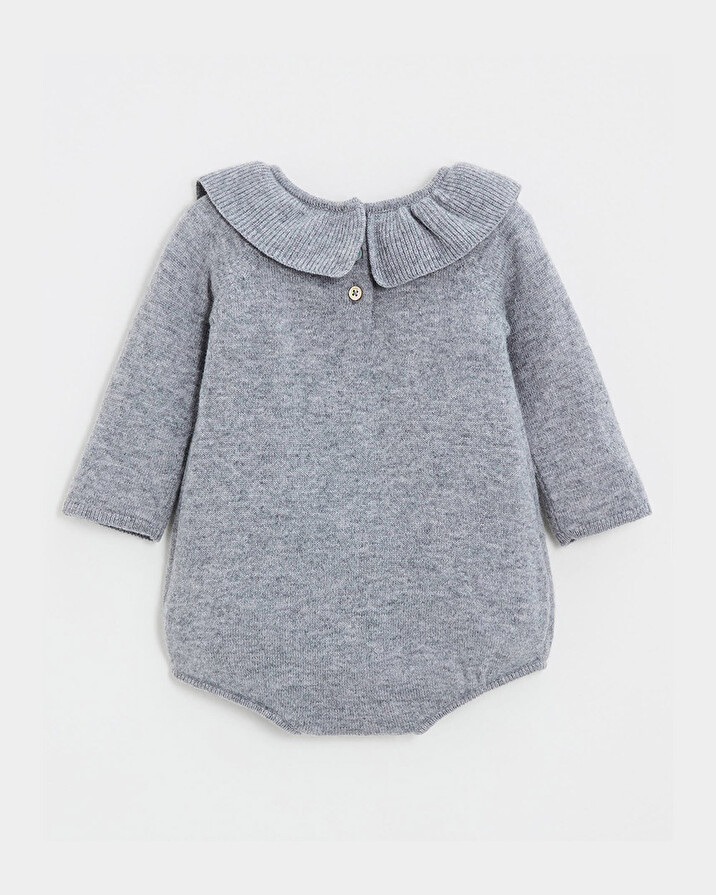 Barboteuse en laine mérinos Coloris Gris Natalys