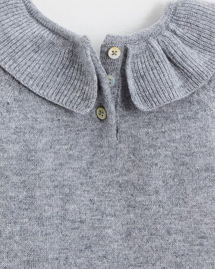 Barboteuse en laine mérinos Coloris Gris Natalys