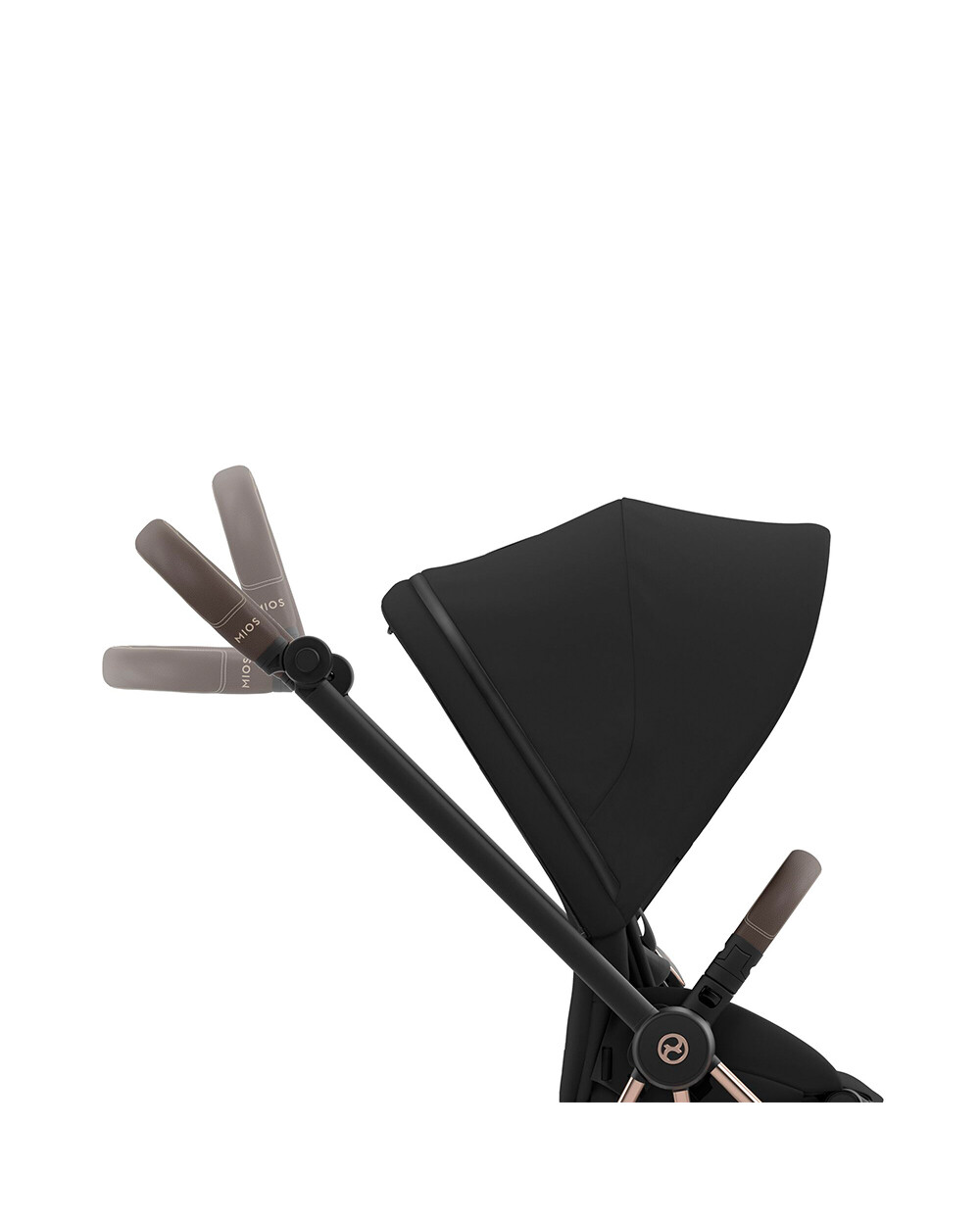 Poussette Mios avec ch&acirc;ssis rosegold Coloris deep black  Cybex