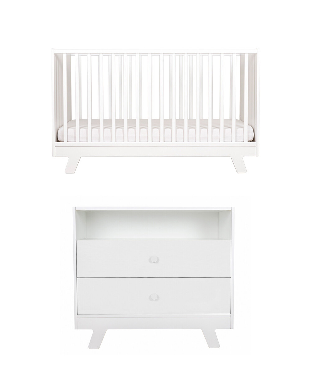 Pack lit évolutif Lubin 70x140 cm + commode Coloris blanc Natalys