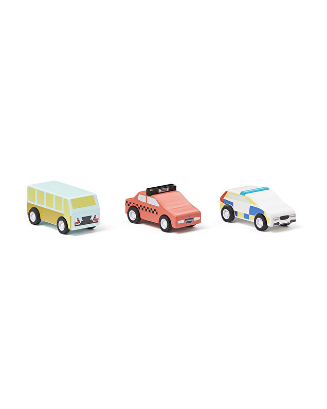 Voitures à friction en bois Lot de 3 Kid's concept