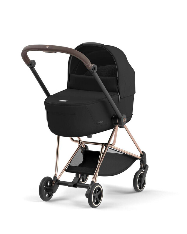 Pack poussette MIOS nacelle avec châssis rosegold Coloris deep black Cybex