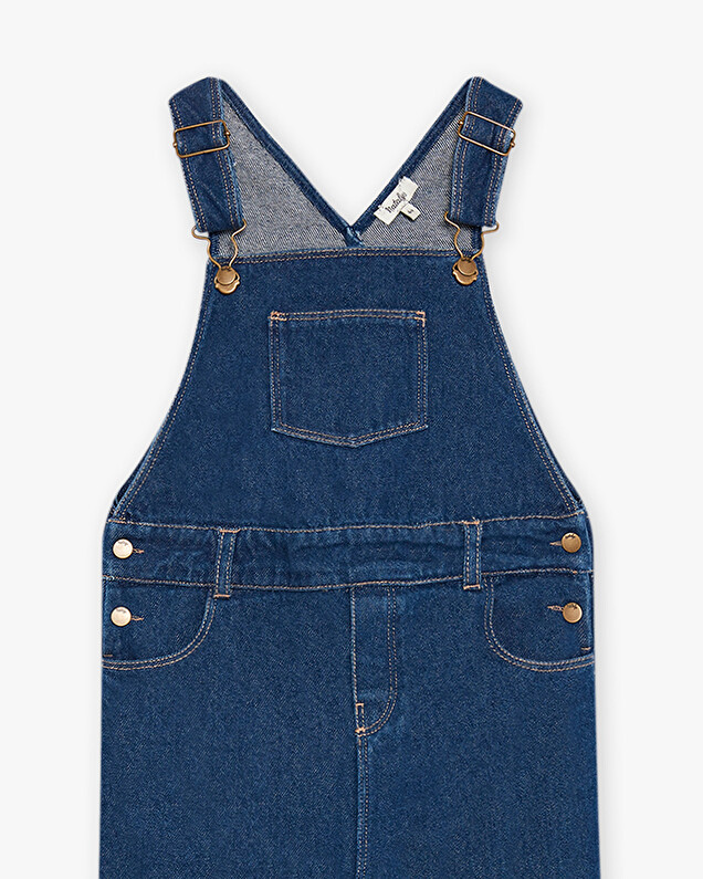 Salopette longue en denim Coloris bleu marine Natalys