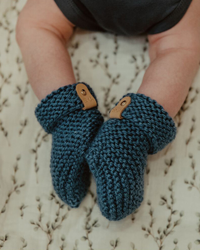 Chaussons Cria 6-12 mois Coloris denim SMA Sweden
