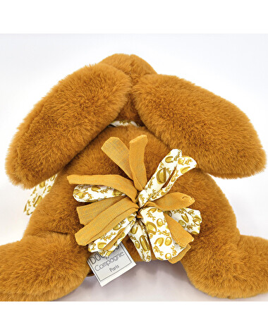 Peluche lapin 25 cm Coloris jaune moutarde  Doudou et Compagnie