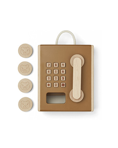 T&eacute;l&eacute;phone Rufus en bois Coloris caramel  Liewood
