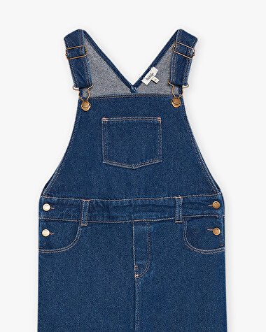 Salopette longue en denim Coloris bleu marine  Natalys