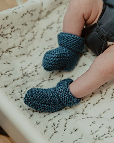 Chaussons Cria 6-12 mois Coloris denim  SMA Sweden