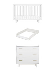 Pack lit évolutif Fantine 60x120 cm + commode + plan à langer Coloris blanc Natalys