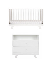 Pack lit évolutif Lubin 70x140 cm + commode Coloris blanc Natalys