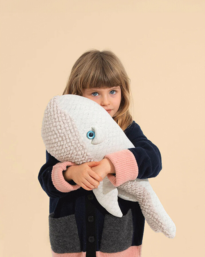 Peluche baleine 56 cm Coloris albino  Bigstuffed