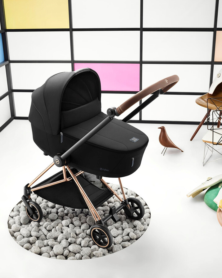 Poussette Mios évolutive avec châssis rosegold Coloris deep black Cybex