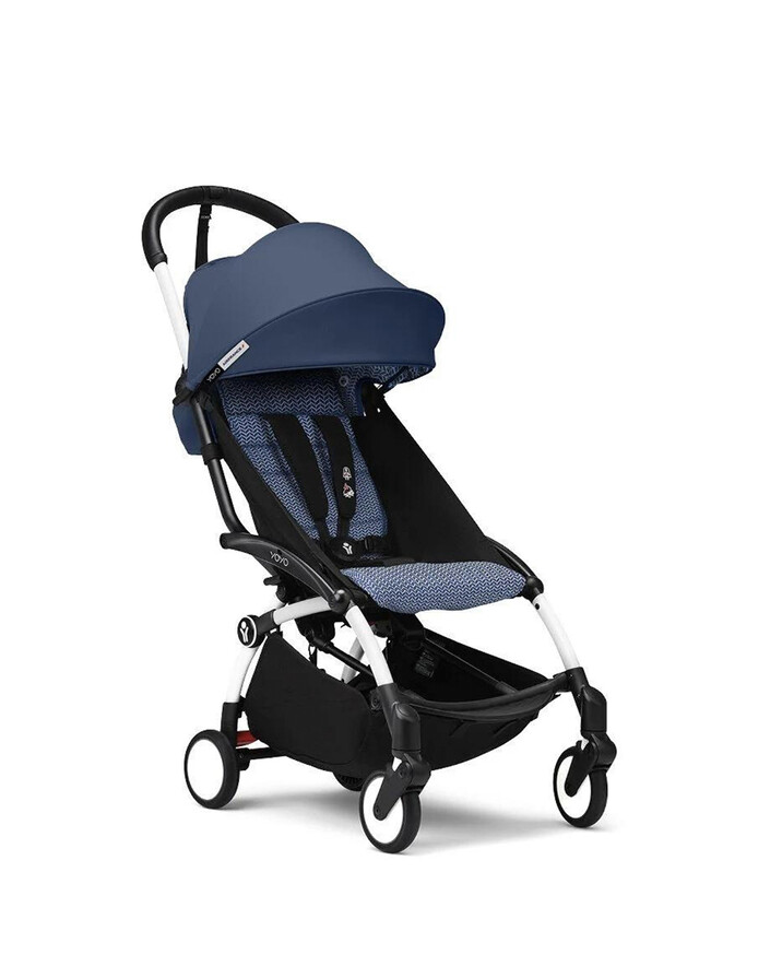 Poussette YOYO³ pack 6+ avec cadre blanc Coloris bleu Air France Stokke
