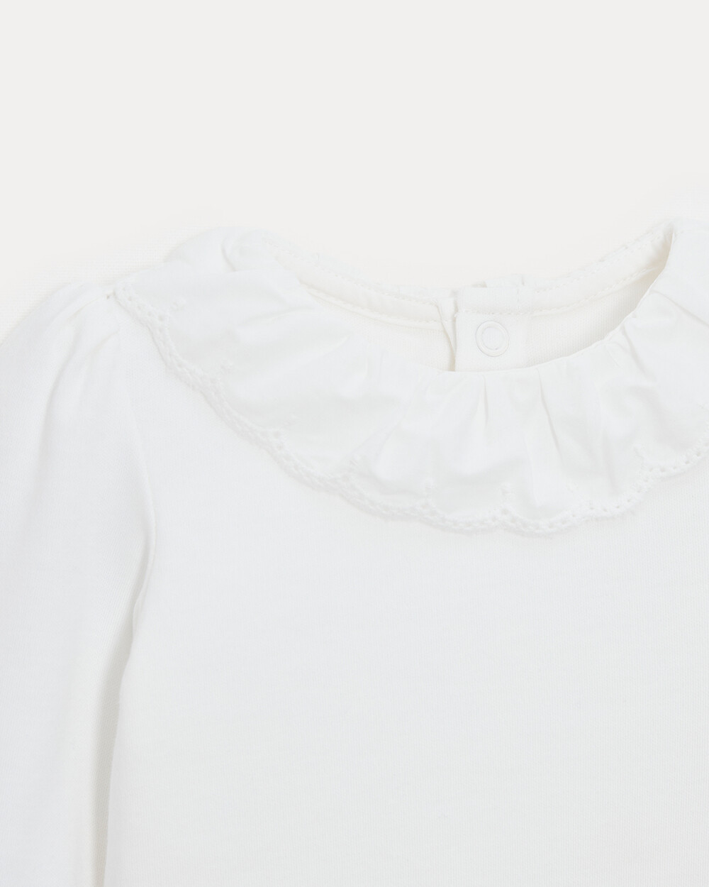 Body manches longues &agrave; col brod&eacute; Rose Coloris &eacute;cru  Natalys