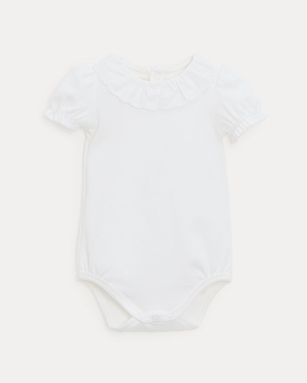 Body manches courtes &agrave; col brod&eacute; Lucie Coloris &eacute;cru  Natalys