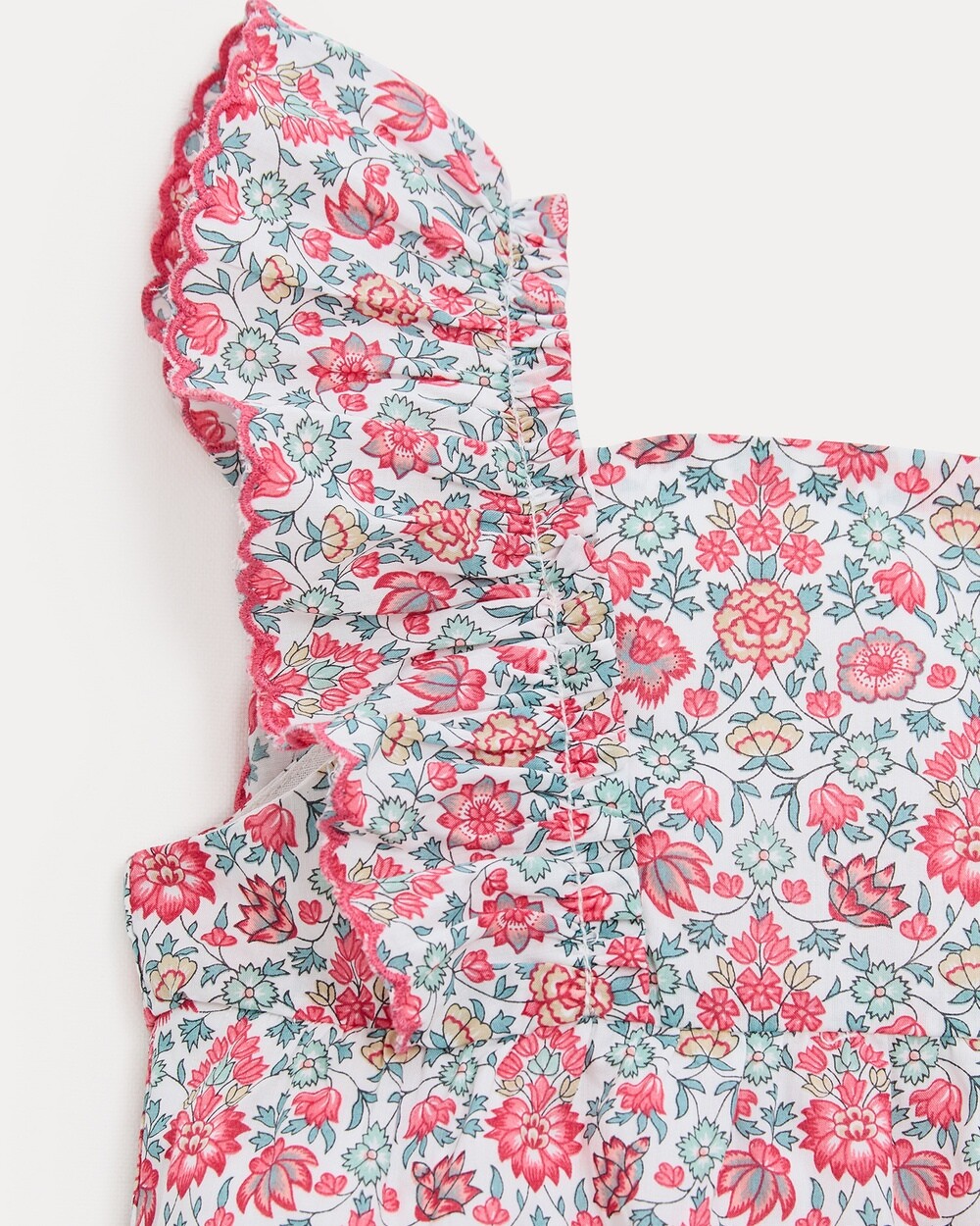 Barboteuse &agrave; bretelles Domitille En tissu Liberty  Natalys
