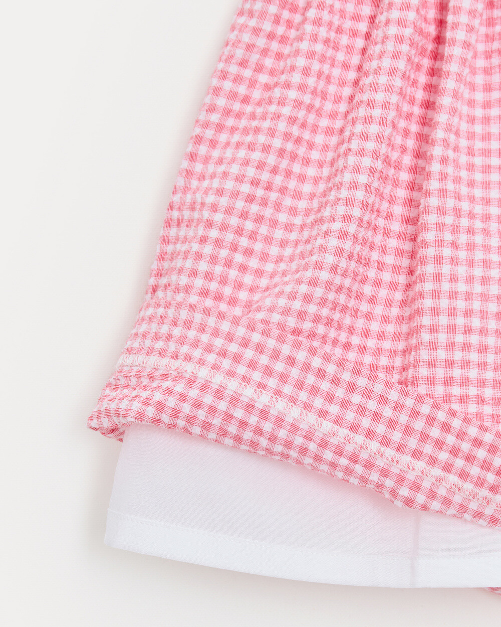 Robe &agrave; bretelles en seersucker Romane Imprim&eacute; vichy grenadine  Natalys