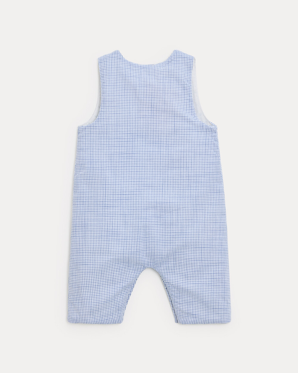 Combinaison longue en toile de coton Mar... Imprim&eacute; carreaux bleu  Natalys