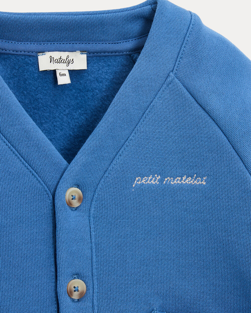 Gilet en molleton Georges Coloris bleu nattier  Natalys