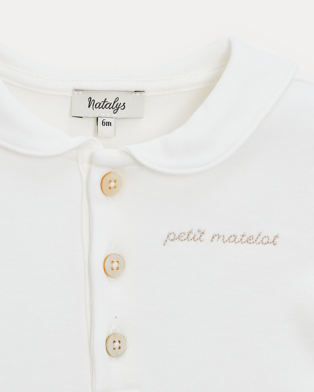 Body col marin brod&eacute; petit matelot Mar... Coloris &eacute;cru  Natalys
