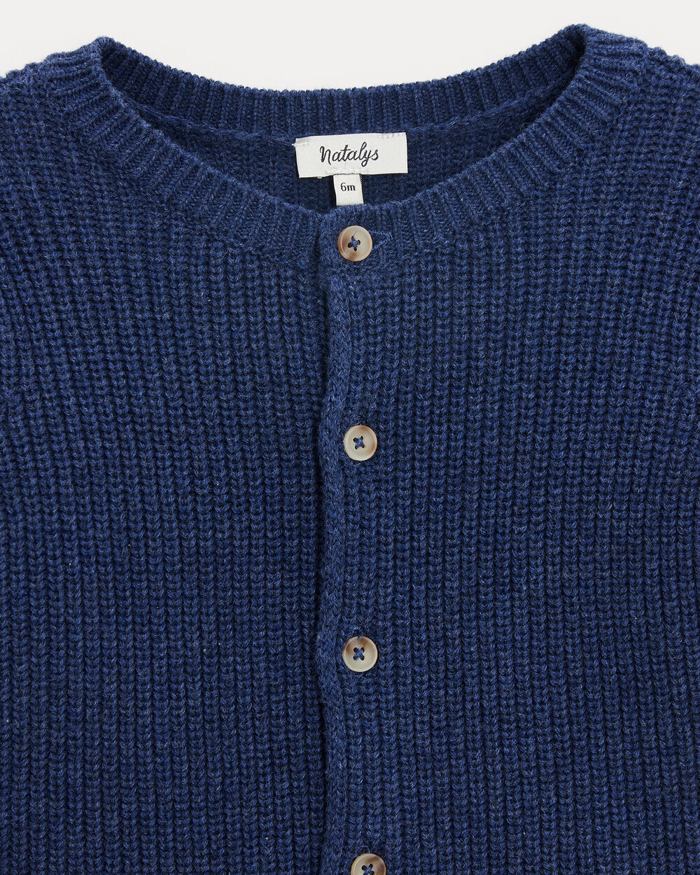 Gilet en tricot fantaisie James Coloris bleu nattier  Natalys