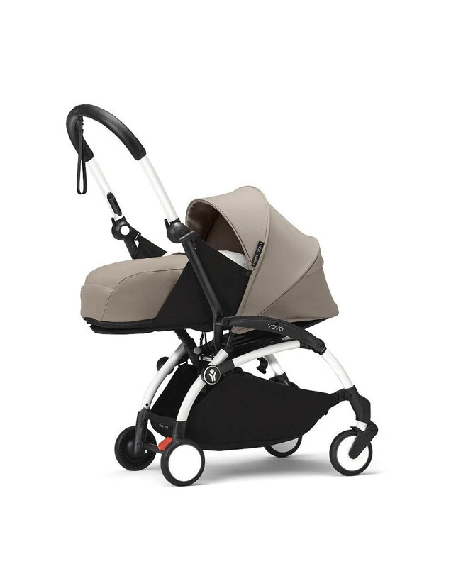 Poussette YOYO³ pack nouveau-né 0+ avec cadre blanc Coloris taupe Stokke