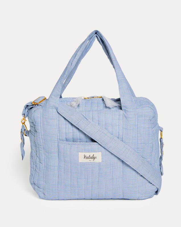 Sac à langer Auguste Imprimé carreaux bleu Natalys