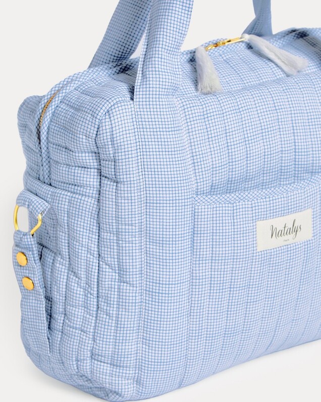Sac à langer Auguste Imprimé carreaux bleu Natalys