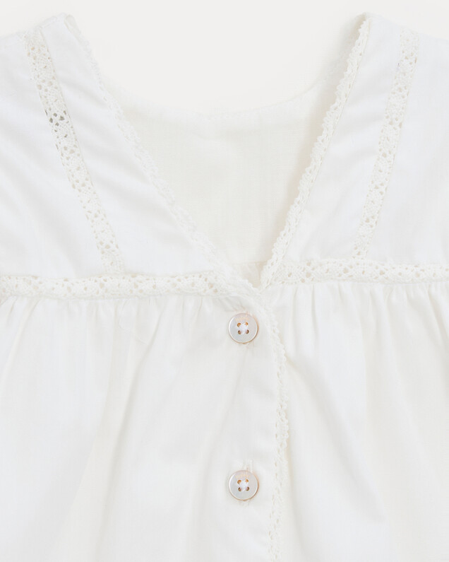 Robe en popeline finition dentelle Grace Coloris écru Natalys