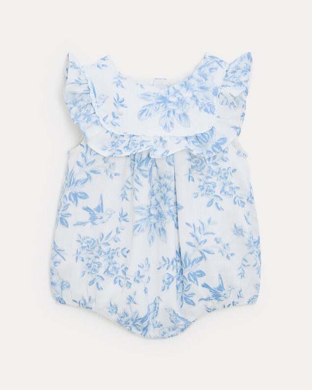 Barboteuse en gaze de coton Célestine Imprimé porcelaine Natalys