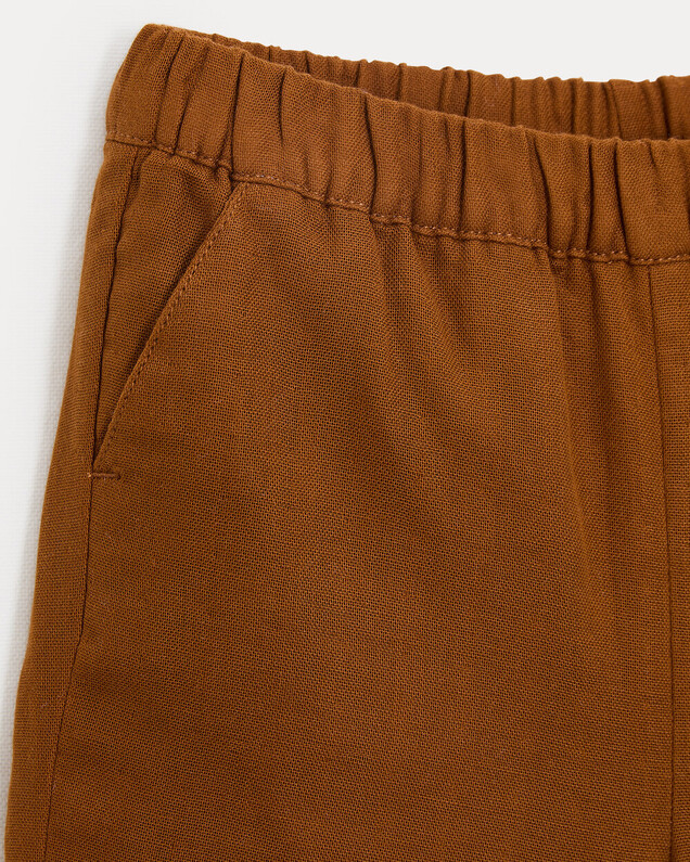 Pantalon en gaze de coton Achille Coloris noisette Natalys