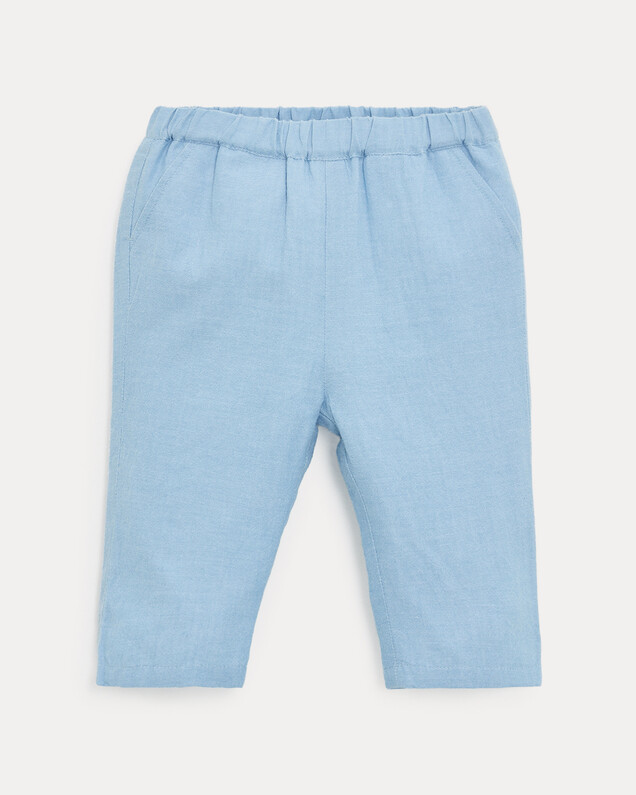 Pantalon en chambray Achille Coloris bleu clair Natalys