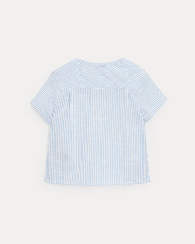 Chemise à manches courtes Théodore Imprimé rayures ciel Natalys