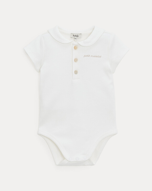 Body col marin brodé petit matelot Mar... Coloris écru Natalys