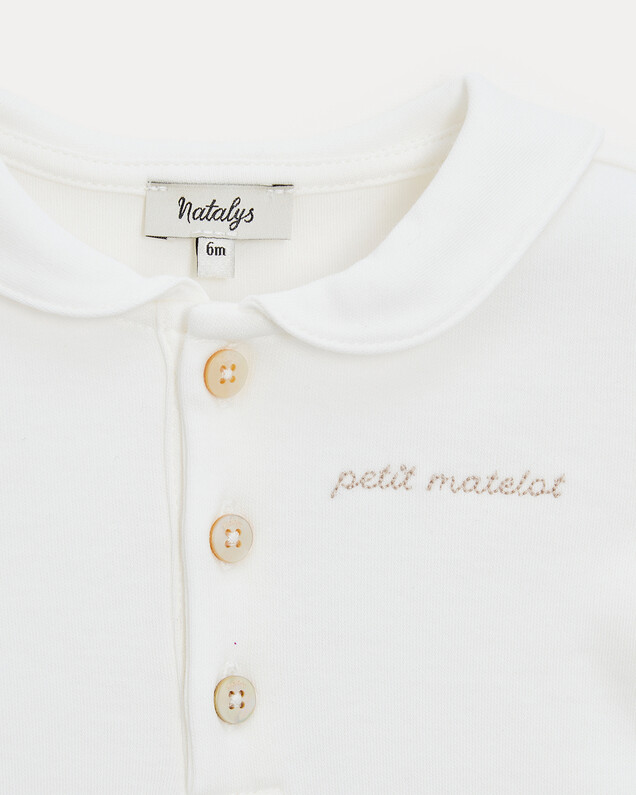 Body col marin brodé petit matelot Mar... Coloris écru Natalys