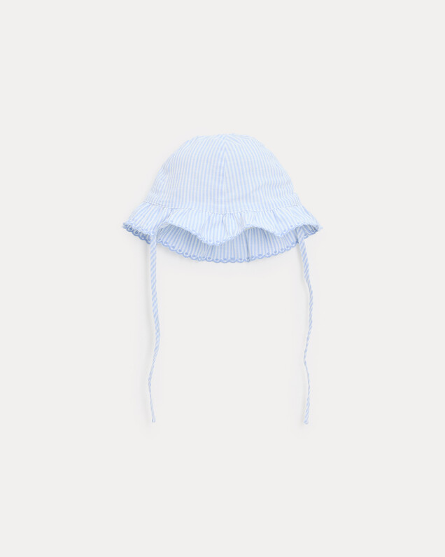 Chapeau en coton Lison Imprimé rayures ciel Natalys