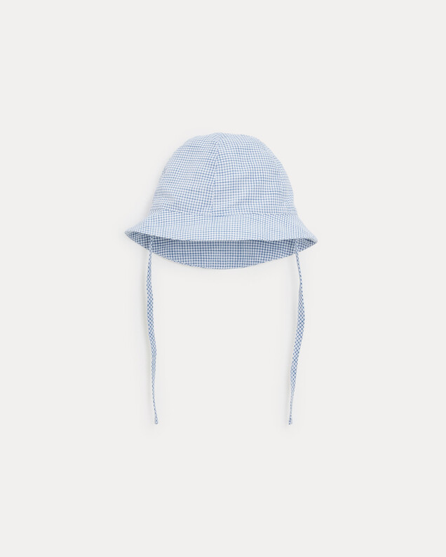 Chapeau en toile de coton Mahault Imprimé carreaux bleu Natalys