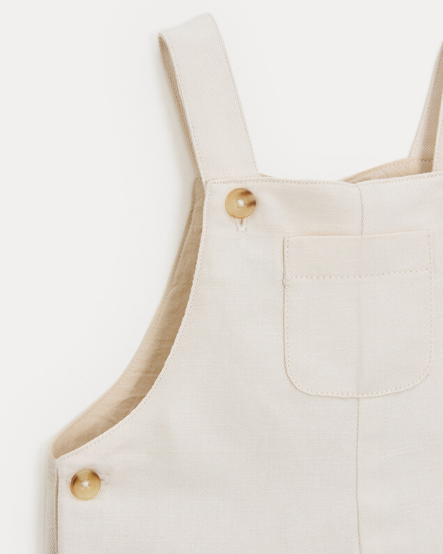 Salopette courte en twill Edgar Coloris beige Natalys