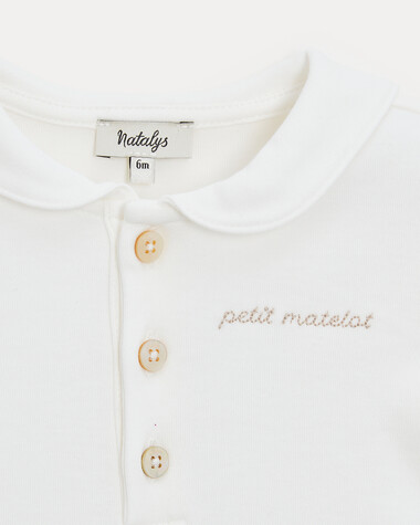 Body col marin brod&eacute; petit matelot Mar... Coloris &eacute;cru  Natalys