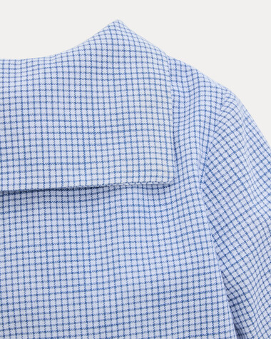 Chemise &agrave; manches longues Augustin Imprim&eacute; carreaux bleu  Natalys