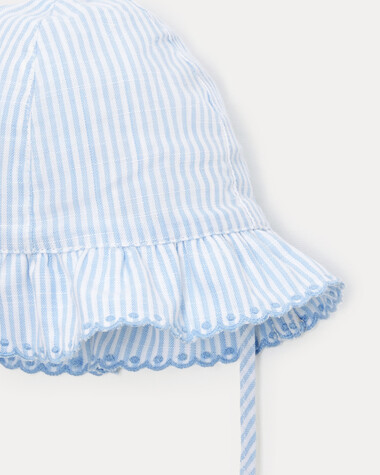 Chapeau en coton Lison Imprim&eacute; rayures ciel  Natalys