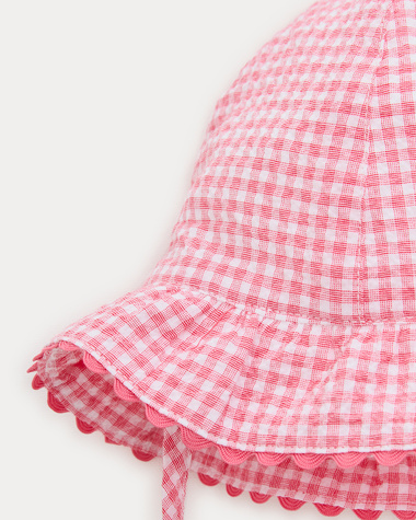 Chapeau en seersucker Lison Imprim&eacute; vichy grenadine  Natalys