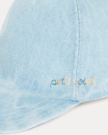 Casquette brod&eacute;e en denim Gabin Coloris bleu  Natalys