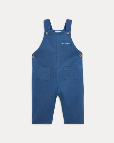 Salopette longue en twill Valentin Coloris bleu nattier  Natalys