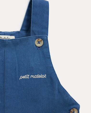 Salopette longue en twill Valentin Coloris bleu nattier  Natalys