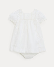 Robe en popeline finition dentelle Grace Coloris &eacute;cru  Natalys